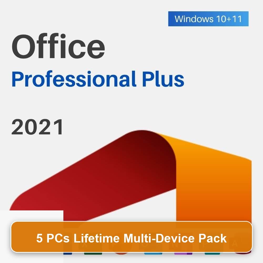 Microsoft Office 2021 Professional Plus (5 PCs Lifetime License) - Genuine Digital License Key Box Art Cover