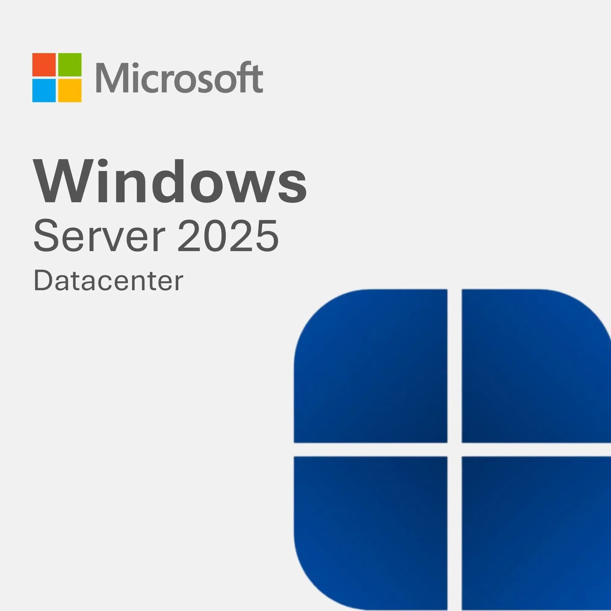 Microsoft Windows Server 2025 Datacenter Edition (16 Core) - Genuine Digital License Key Box Art Cover